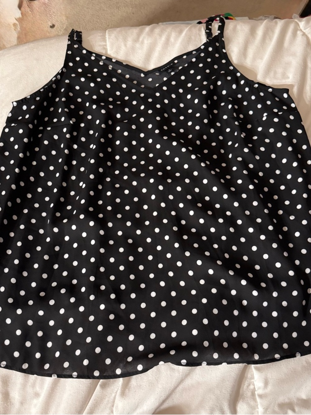 Torrid Black and White Polka Dot sleeveless top